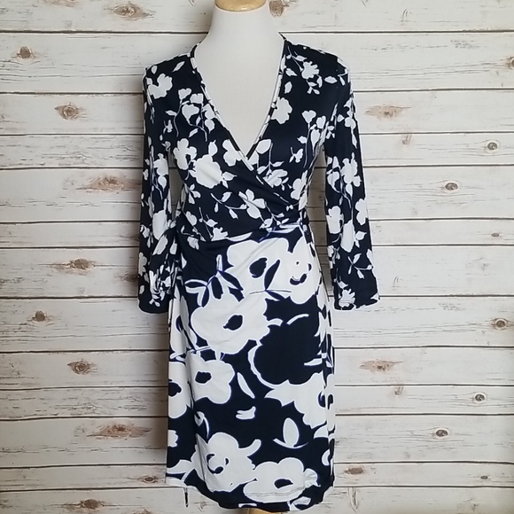 charles henry floral wrap dress